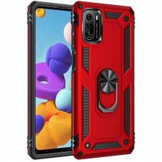 Чехол ударопрочный Serge Ring Xiaomi Poco F3 (Красный)