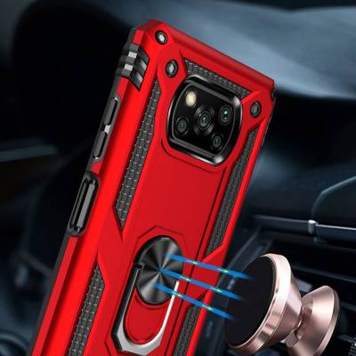 Чехол ударопрочный Serge Ring Xiaomi Poco X3 Pro (Красный) Чехол ударопрочный Serge Ring Xiaomi Poco X3 Pro (Красный)