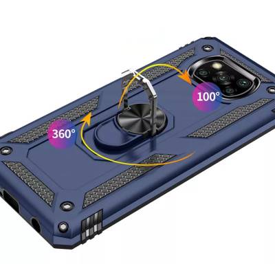 Чехол ударопрочный Serge Ring Xiaomi Poco X3 (Синий) Чехол ударопрочный Serge Ring Xiaomi Poco X3 (Синий)