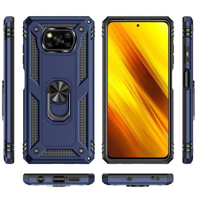 Чехол ударопрочный Serge Ring Xiaomi Poco X3 (Синий) Чехол ударопрочный Serge Ring Xiaomi Poco X3 (Синий)