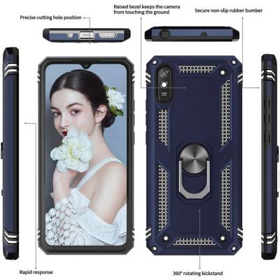 Чехол ударопрочный Serge Ring Xiaomi Redmi 9A (Синий) Чехол ударопрочный Serge Ring Xiaomi Redmi 9A (Синий)