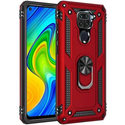 Чехол ударопрочный Serge Ring Xiaomi Redmi Note 9 (Красный)