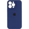 Чехол Silicone case Full Camera Apple iPhone 14 Pro Max Midnight Blue (Темно синий)