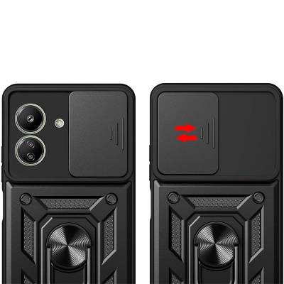 Чехол ударопрочный Serge Ring Camshield Xiaomi Redmi 13C (Черный) Чехол ударопрочный Serge Ring Camshield Xiaomi Redmi 13C (Черный)