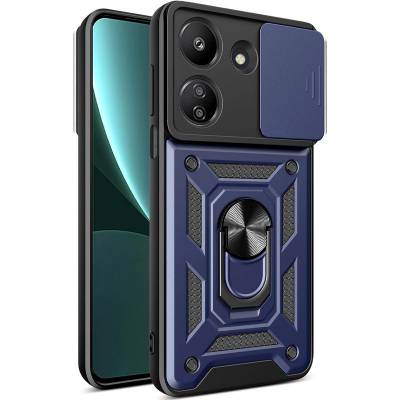 Чехол ударопрочный Serge Ring Camshield Xiaomi Redmi 13C (Синий)
