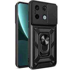 Чехол ударопрочный Serge Ring Camshield Xiaomi Redmi Note 13 Pro 4G (Черный)