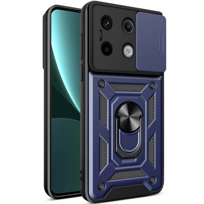 Чехол ударопрочный Serge Ring Camshield Xiaomi Redmi Note 13 Pro 4G (Синий)