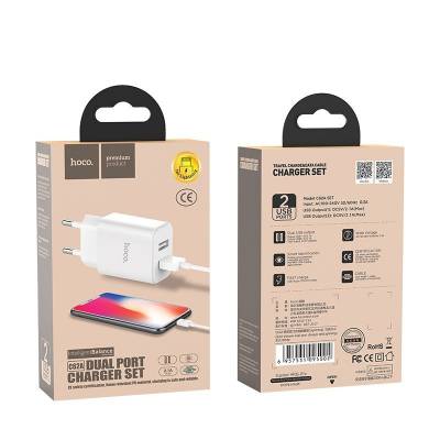 Зарядний пристрій HOCO C62A (2USB/2.1A) + USB - Lightning Зарядний пристрій HOCO C62A (2USB/2.1A) + USB - Lightning