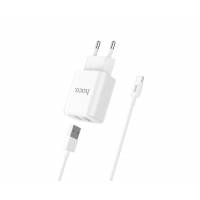 Зарядний пристрій HOCO C62A (2USB/2.1A) + USB - Type C Зарядний пристрій HOCO C62A (2USB/2.1A) + USB - Type C
