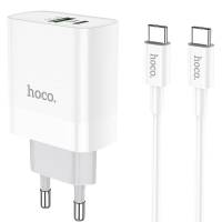 СЗУ HOCO C80A PD 20W+QC3.0 (1USB/1Type-C/3.1A) + Type-C - Type-C СЗУ HOCO C80A PD 20W+QC3.0 (1USB/1Type-C/3.1A) + Type-C - Type-C