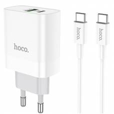 СЗУ HOCO C80A PD 20W+QC3.0 (1USB/1Type-C/3.1A) + Type-C - Type-C