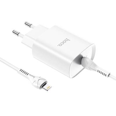 Сетевое зарядное устройство HOCO N14 PD (1Type-C/20W) + Type-C - Lightning Сетевое зарядное устройство HOCO N14 PD (1Type-C/20W) + Type-C - Lightning