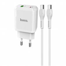 СЗУ HOCO N5 PD 20W+ QC3.0 (1USB/1Type-C/3A) + Type-C - Type-C СЗУ HOCO N5 PD 20W+ QC3.0 (1USB/1Type-C/3A) + Type-C - Type-C