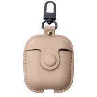 Чехол Leather Bag для AirPods 2/1 (Бежевый) Чехол Leather Bag для AirPods 2/1 (Бежевый)