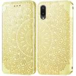 Чехол книжка кожаный Mandala (PU) Samsung Galaxy A02 (Золотой)