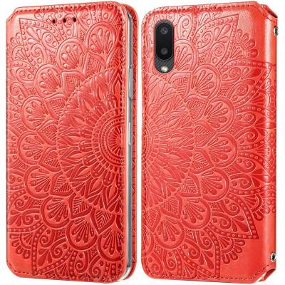 Чехол книжка кожаный Mandala (PU) Samsung Galaxy A02 (Красный)