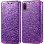 Чехол книжка кожаный Mandala (PU) Samsung Galaxy A02 (Фиолетовый)