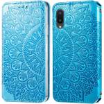 Чехол книжка кожаный Mandala (PU) Samsung Galaxy A02 (Синий)