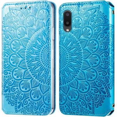 Чохол книжка шкіряна Mandala (PU) Samsung Galaxy A02 (Синій)