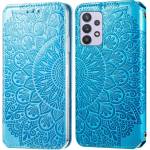 Чехол книжка кожаный Mandala (PU) Samsung Galaxy A72 (Синий)