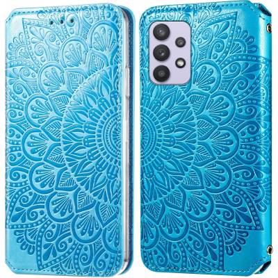 Чехол книжка кожаный Mandala (PU) Samsung Galaxy A72 (Синий)