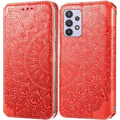 Чохол книжка шкіряна Mandala (PU) Samsung Galaxy A72 (Червоний)