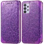 Чехол книжка кожаный Mandala (PU) Samsung Galaxy A72 (Фиолетовый)