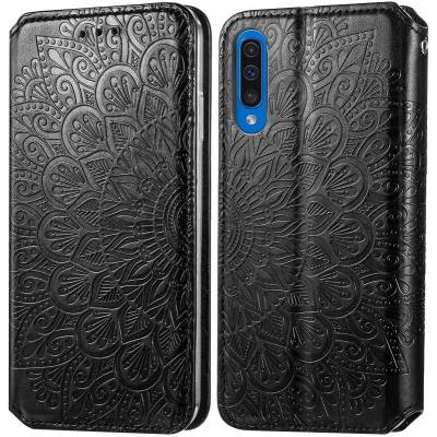 Чехол книжка кожаный Mandala (PU) Samsung Galaxy A50 (Черный)