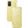 Чехол книжка кожаный Mandala (PU) Samsung Galaxy A51 (Золотой)