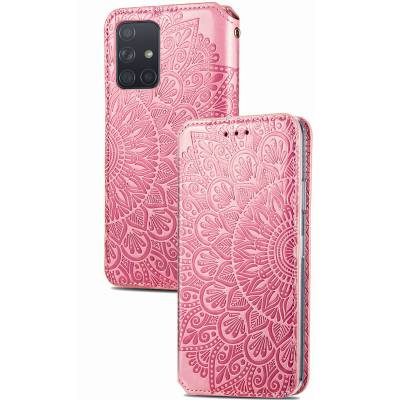Чехол книжка кожаный Mandala (PU) Samsung Galaxy A51 (Розовый)