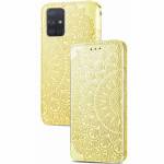 Чехол книжка кожаный Mandala (PU) Samsung Galaxy A51 (Золотой)