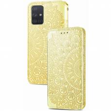 Чохол книжка шкіряна Mandala (PU) Samsung Galaxy A51 (Золотий)