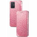 Чехол книжка кожаный Mandala (PU) Samsung Galaxy A51 (Розовый)