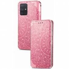 Чохол книжка шкіряна Mandala (PU) Samsung Galaxy A51 (Рожевий)