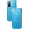 Чехол книжка кожаный Mandala (PU) Samsung Galaxy S20 FE (Синий)