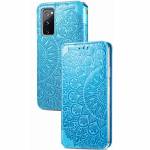 Чехол книжка кожаный Mandala (PU) Samsung Galaxy S20 FE (Синий)