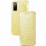 Чехол книжка кожаный Mandala (PU) Samsung Galaxy S20 FE (Золотой)