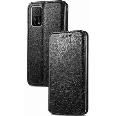 Чехол книжка кожаный Mandala (PU) Xiaomi Mi 10T Pro (Черный)