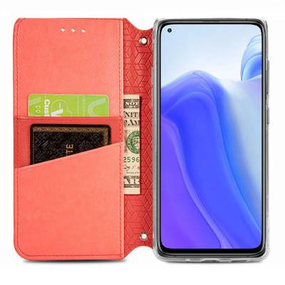 Чехол книжка кожаный Mandala (PU) Xiaomi Mi 10T (Красный) Чехол книжка кожаный Mandala (PU) Xiaomi Mi 10T (Красный)