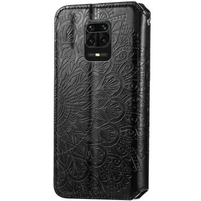 Чехол книжка кожаный Mandala (PU) Xiaomi Redmi Note 9 Pro Max (Черный)