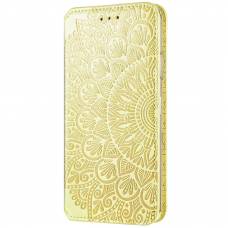 Чехол книжка кожаный Mandala (PU) Xiaomi Redmi 9T (Золотой)