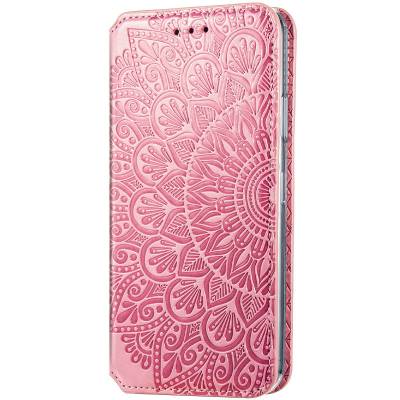 Чехол книжка кожаный Mandala (PU) Xiaomi Poco X3 (Розовый)