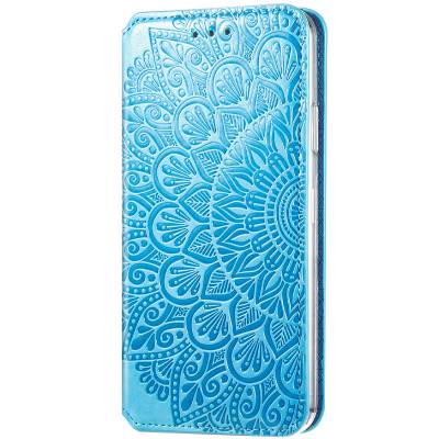 Чехол книжка кожаный Mandala (PU) Xiaomi Poco M3 (Синий)