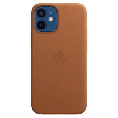 Кожаный чехол Leather Case (AAA) with MagSafe для Apple iPhone 12 (Saddle Brown)