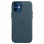 Кожаный чехол Leather Case (AAA) with MagSafe для Apple iPhone 12 (Baltic Blue)