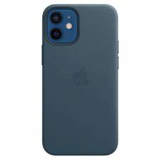 Кожаный чехол Leather Case (AAA) with MagSafe для Apple iPhone 12 (Baltic Blue)