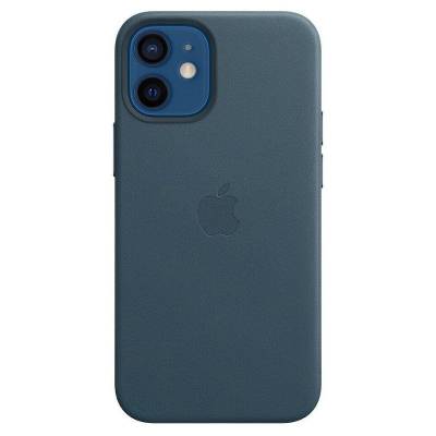 Кожаный чехол Leather Case (AAA) with MagSafe для Apple iPhone 12 (Baltic Blue)