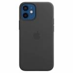 Кожаный чехол Leather Case (AAA) with MagSafe для Apple iPhone 12 (Black)