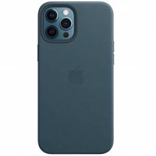 Кожаный чехол Leather Case (AAA) with MagSafe для Apple iPhone 12 Pro Max (Baltic Blue)