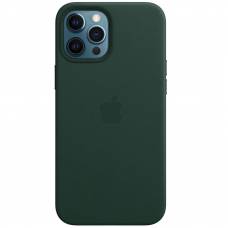 Кожаный чехол Leather Case (AAA) with MagSafe для Apple iPhone 12 Pro Max (Forest Green)